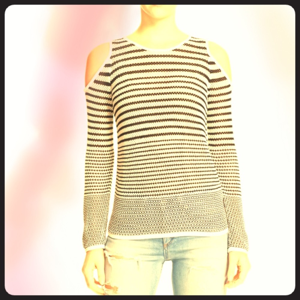 Rag & Bone cold shoulder striped shirt.